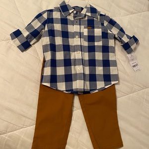 NEW Carter’s Baby Boy Pants and Button Down Outfit
